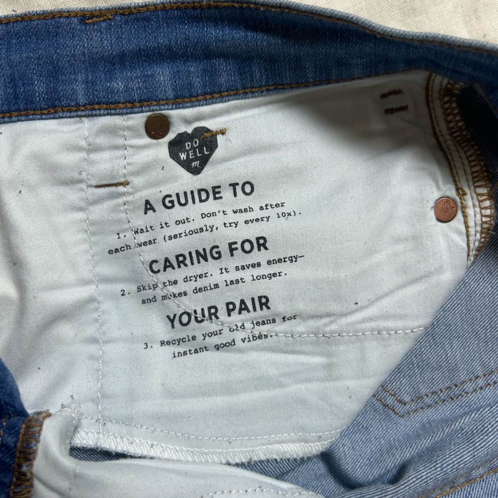 Madewell 9” Mid Rise Skinny Jeans 25 Distressed Raw Hem - Picture 6 of 11